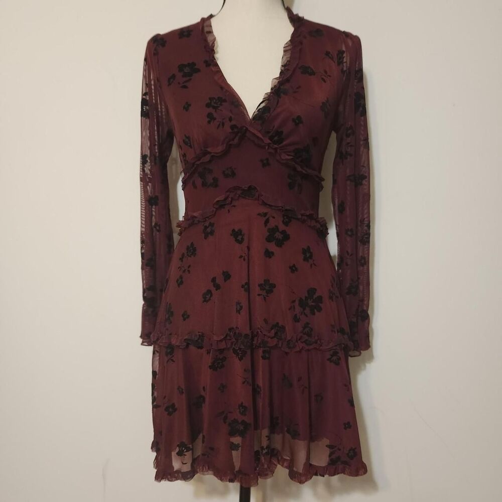 B-smart Women's Burgundy and Red Dress